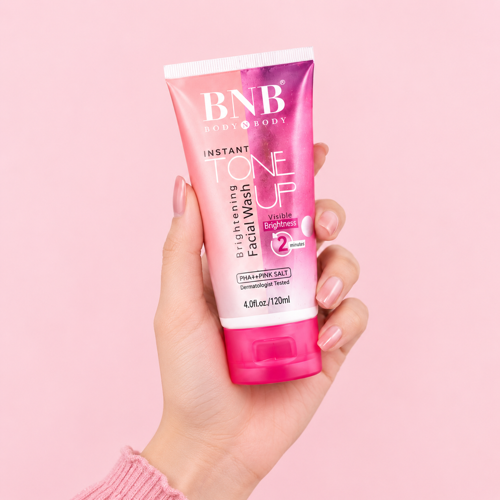 BNB Pink Face Glow Kit – 3-in-1 Tone Up Wash, Mask & SPF