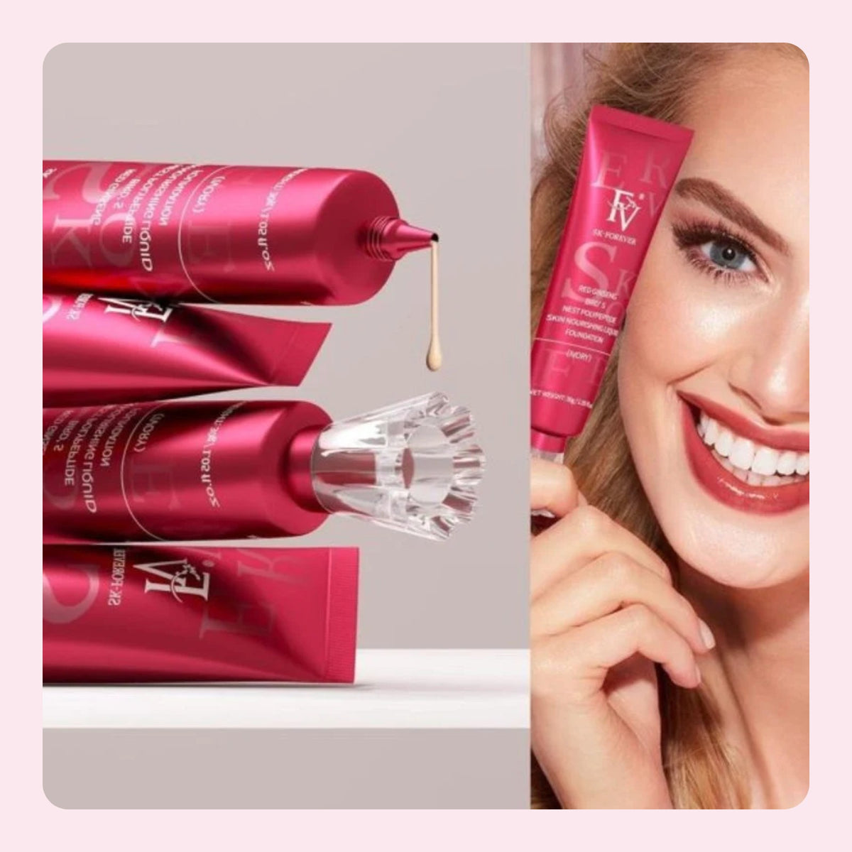 Model holding FV liquid foundation