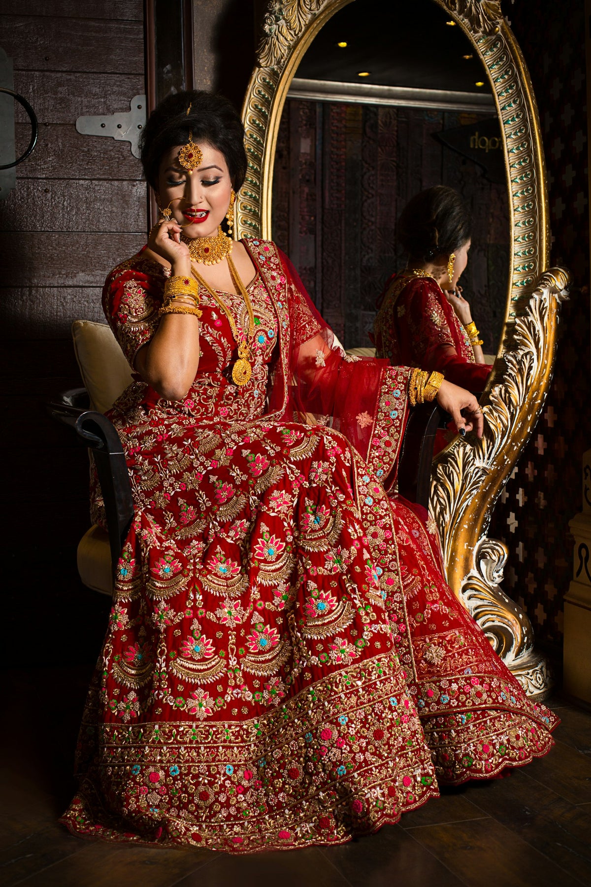 Meherbano Bridal Zari Formal 3 Piece Suit - seated pose